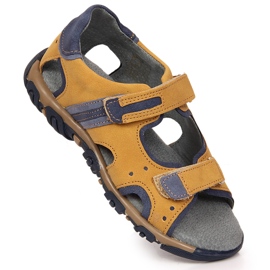 Sandali da bambino con velcro cammello Kornecki 6188 giallo 1