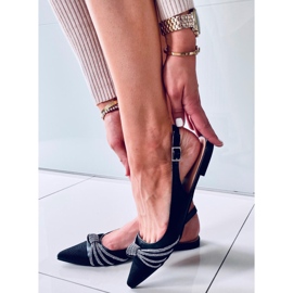 Ballerine Taylor Black con tacco aperto nero 1
