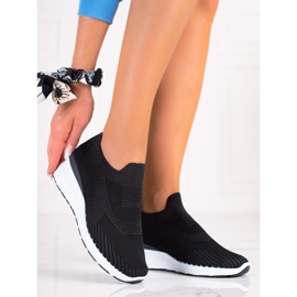 SHELOVET Scarpe slip-on con zeppa nero 1