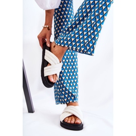 Ciabatte da donna classiche in pelle bianca Daron bianco 2