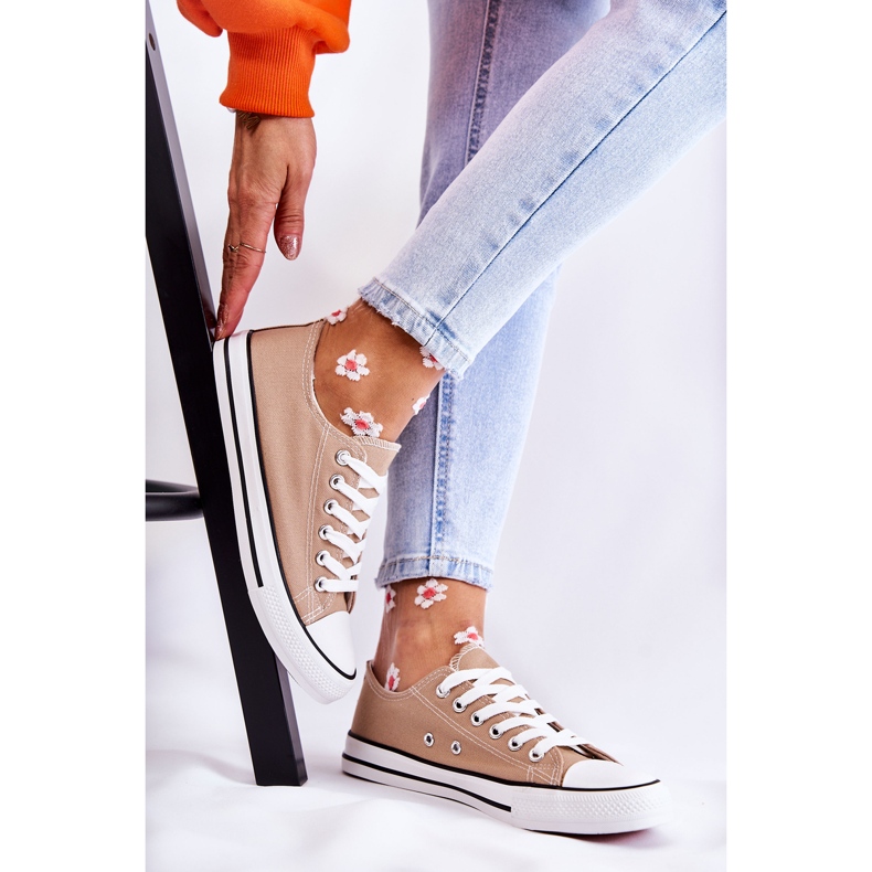 PJ1 Sneakers Classiche da Donna Legate Beige Scuro Be Mine 1