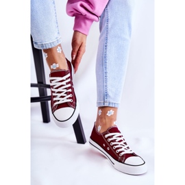 Sneakers Classiche da Donna Legate Bordeaux Be Mine rosso 2