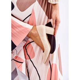 PS1 Décolleté In Pelle Scamosciata Classiche Su Una Barra Lency Beige 2