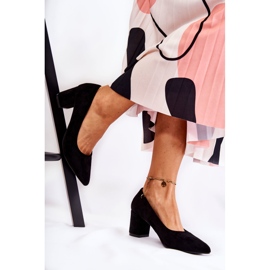 PS1 Décolleté In Pelle Scamosciata Classiche Su Un Lency Bar Nero 2