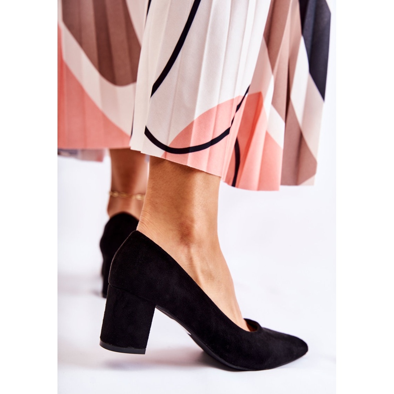 PS1 Décolleté In Pelle Scamosciata Classiche Su Un Lency Bar Nero 1