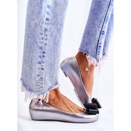 PH1 Ballerine in gomma da donna con fiocco in argento 1