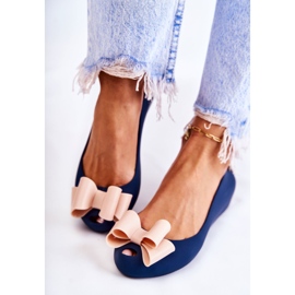 PH1 Ballerine in gomma da donna con fiocco blu navy 1