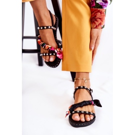 PG1 Sandali da donna con ornamenti neri Mataro nero 2