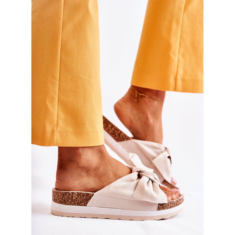 PG1 Pantofole sulla piattaforma beige così comoda 2