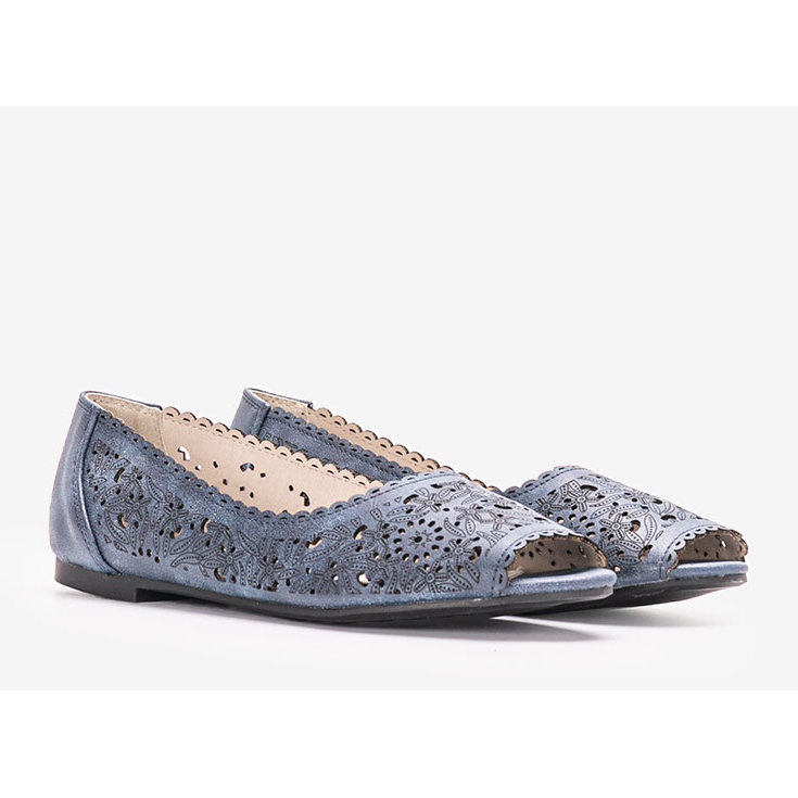 Mocassini Aiello traforati blu navy 1
