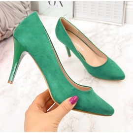 Décolleté su tacco a stiletto verde scamosciato W Sergio Leone 2