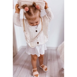 Sandali delle ragazze con treccia rosa 1