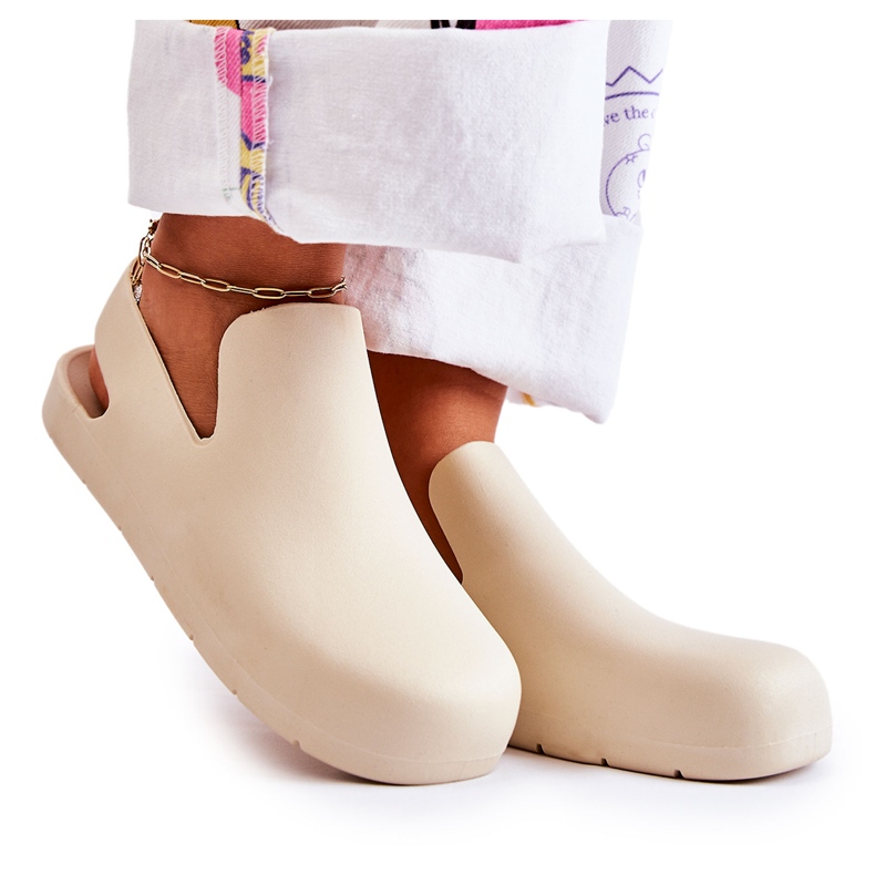 FS1 Zoccoli di gomma alla moda Meriko beige chiaro 6