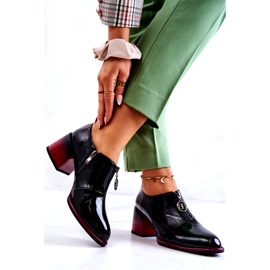 S.Barski Scarpe alla moda laccate su palo Lorena nero e rosso 2