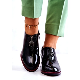 S.Barski Scarpe alla moda laccate su palo Lorena nero e rosso 3
