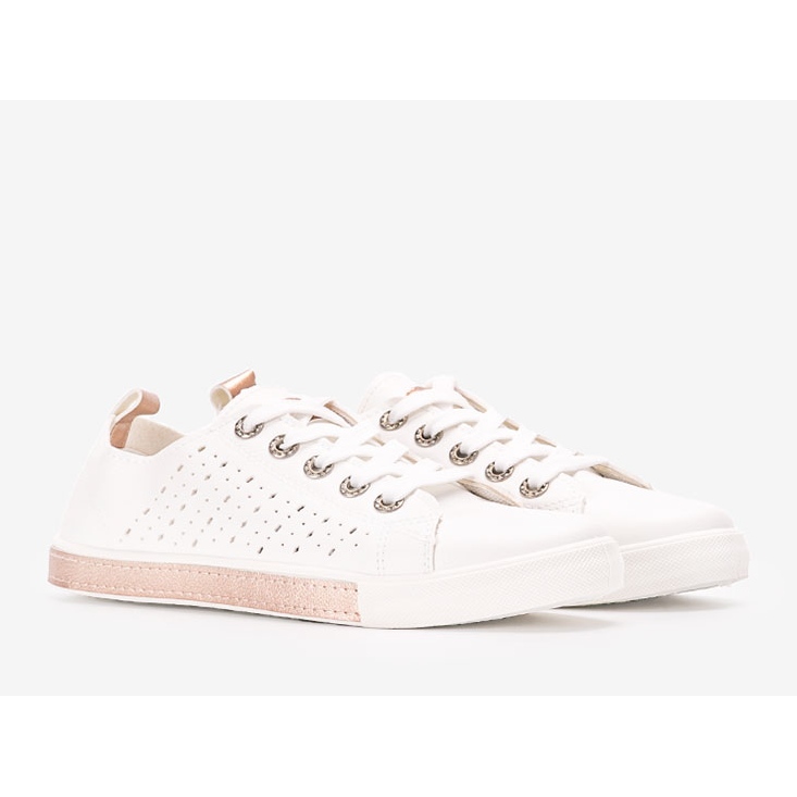 Sneakers da donna Impi bianche e rosa bianco d'oro 1
