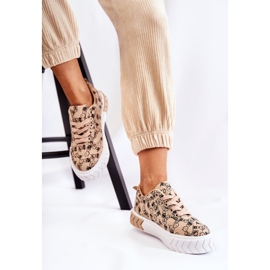 PS1 Sneakers da donna Scarpe sportive W Print Beige Dritto 1