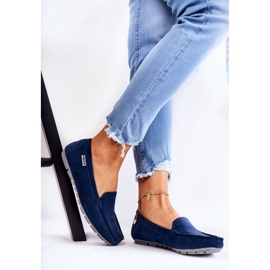 PH1 Mocassini da donna in camoscio blu navy Millare 2
