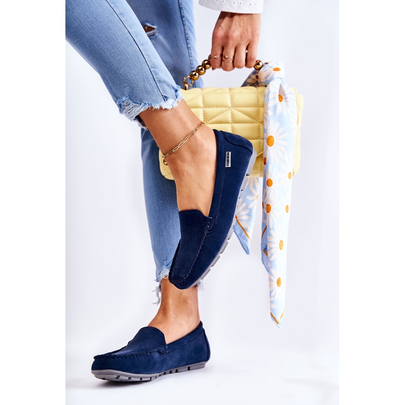 PH1 Mocassini da donna in camoscio blu navy Millare 1