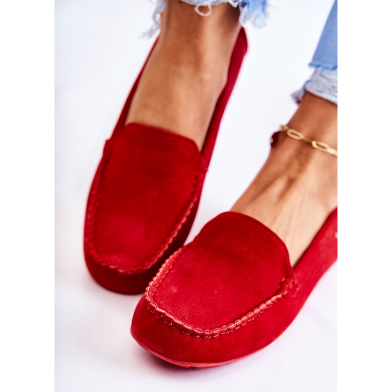 PH1 Mocassini da donna in camoscio rosso Millare 1