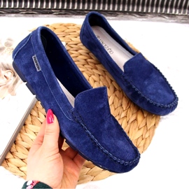 Mocassini in pelle blu navy W Vinceza 1