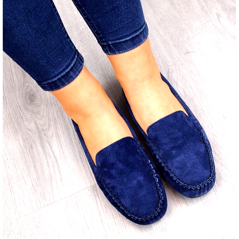 Mocassini in pelle blu navy W Vinceza 2