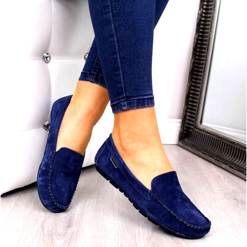 Mocassini in pelle blu navy W Vinceza 3