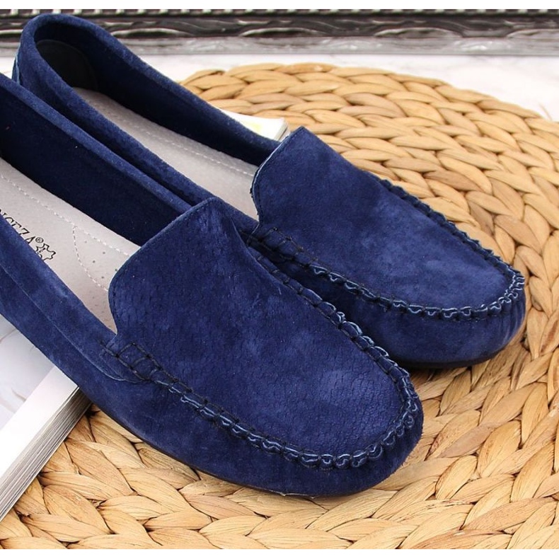 Mocassini in pelle blu navy W Vinceza 4