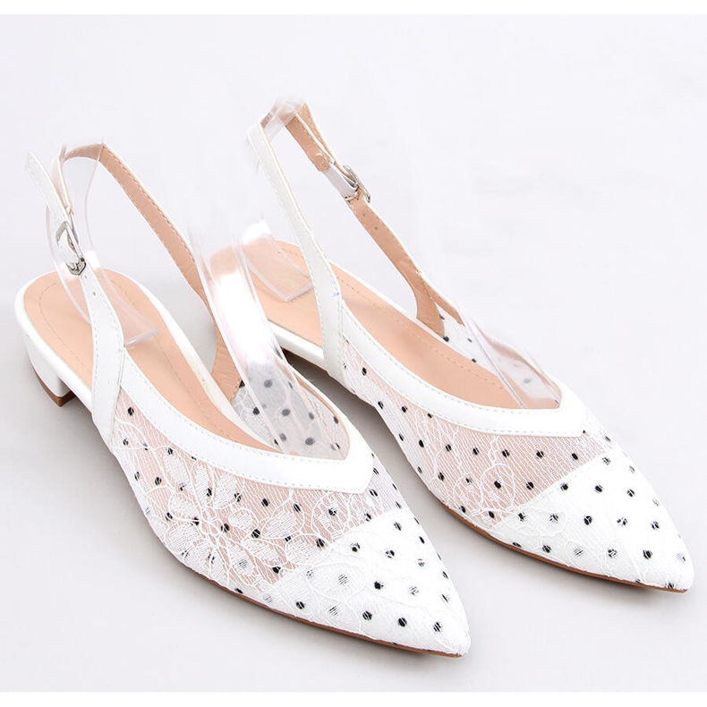 Ballerine in pizzo senza tacco Margo White bianco 1