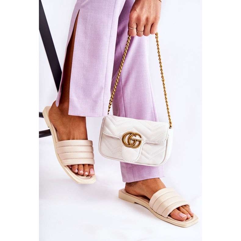 PG1 Ciabatte Da Donna In Pelle Con Trapuntatura Raula Beige 2