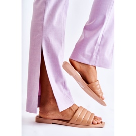 PG1 Ciabatte Da Donna In Pelle Con Trapuntatura Raula Beige Scuro 2