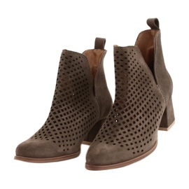 Lewski Shoes Stivali in pelle scamosciata traforati Scarpe Lewski 3165 velour terra marrone 4