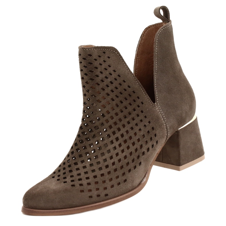 Lewski Shoes Stivali in pelle scamosciata traforati Scarpe Lewski 3165 velour terra marrone 5