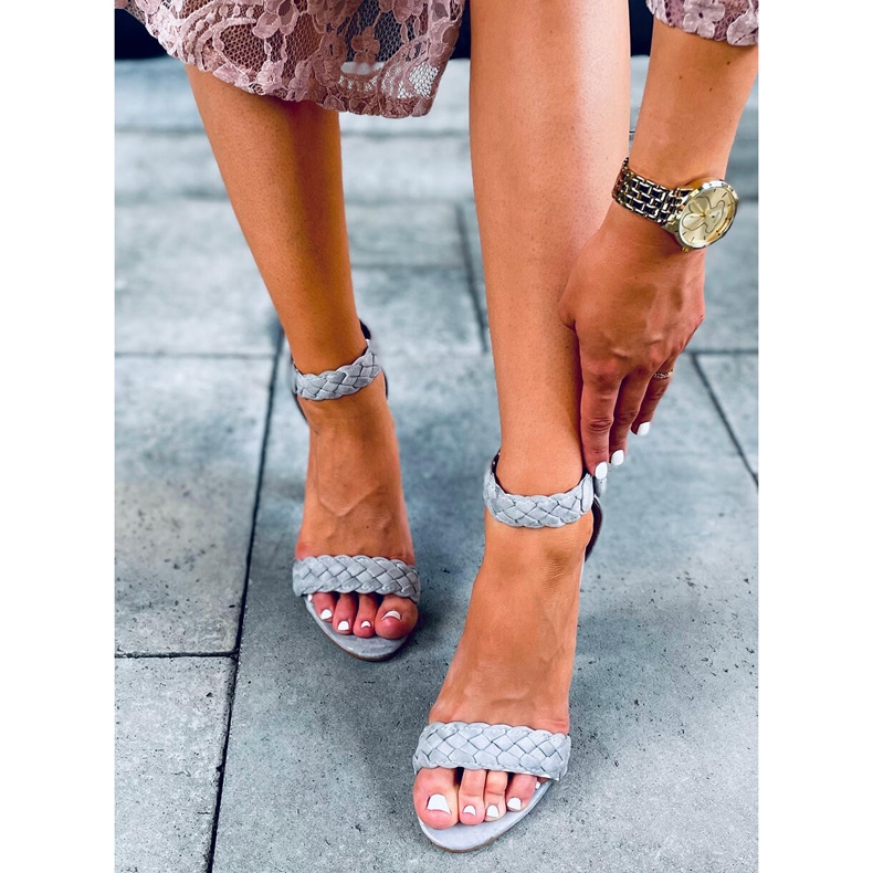 Sandali sul post di Donna Grey grigio 1