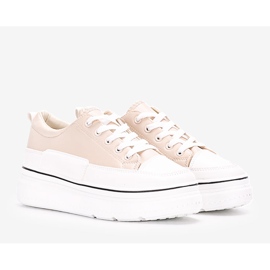 Sneakers beige sulla piattaforma Anastaz bianco 1