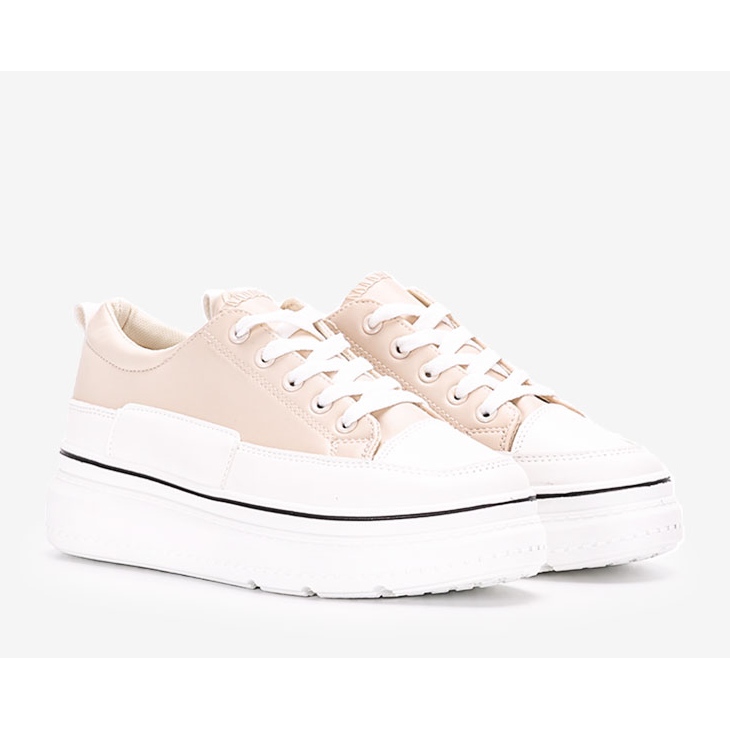 Sneakers beige sulla piattaforma Anastaz bianco 1