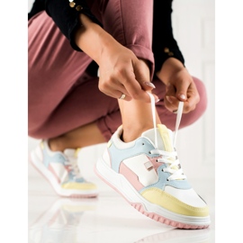 SHELOVET Scarpe sportive colorate bianca multicolore 1