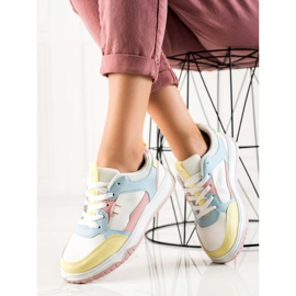 SHELOVET Scarpe sportive colorate bianca multicolore 2