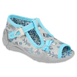 Scarpe per bambini Befado 213P127 blu d'argento grigio 4