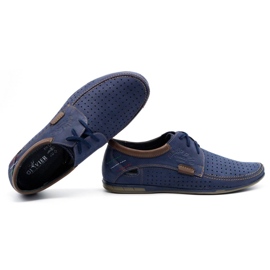 Mario Pala Scarpe uomo traforate 563 blu navy marrone 1