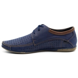 Mario Pala Scarpe uomo traforate 563 blu navy marrone 2