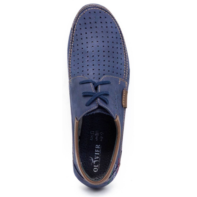 Mario Pala Scarpe uomo traforate 563 blu navy marrone 5