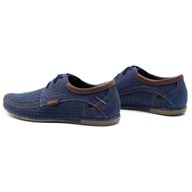 Mario Pala Scarpe uomo traforate 563 blu navy marrone 4