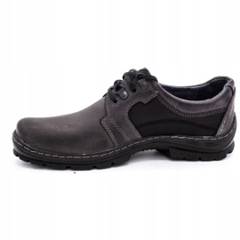 Polbut Scarpe in pelle da uomo grigie K19 nero 1