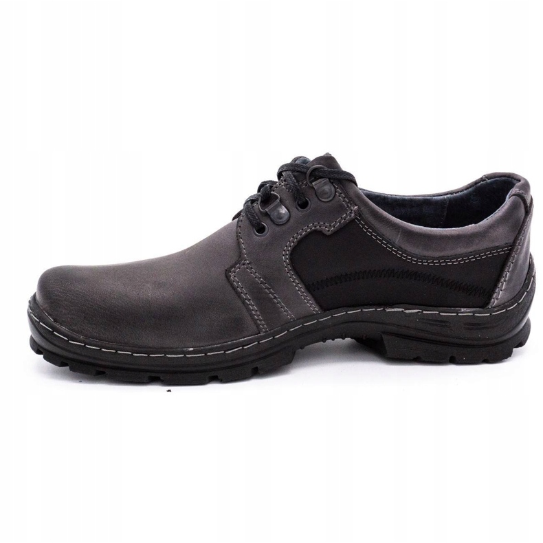 Polbut Scarpe in pelle da uomo grigie K19 nero 1