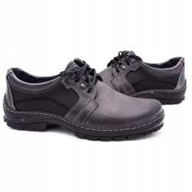 Polbut Scarpe in pelle da uomo grigie K19 nero 4