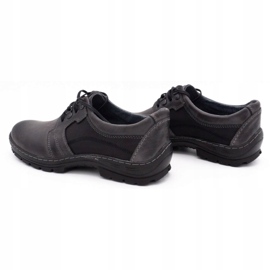 Polbut Scarpe in pelle da uomo grigie K19 nero 5