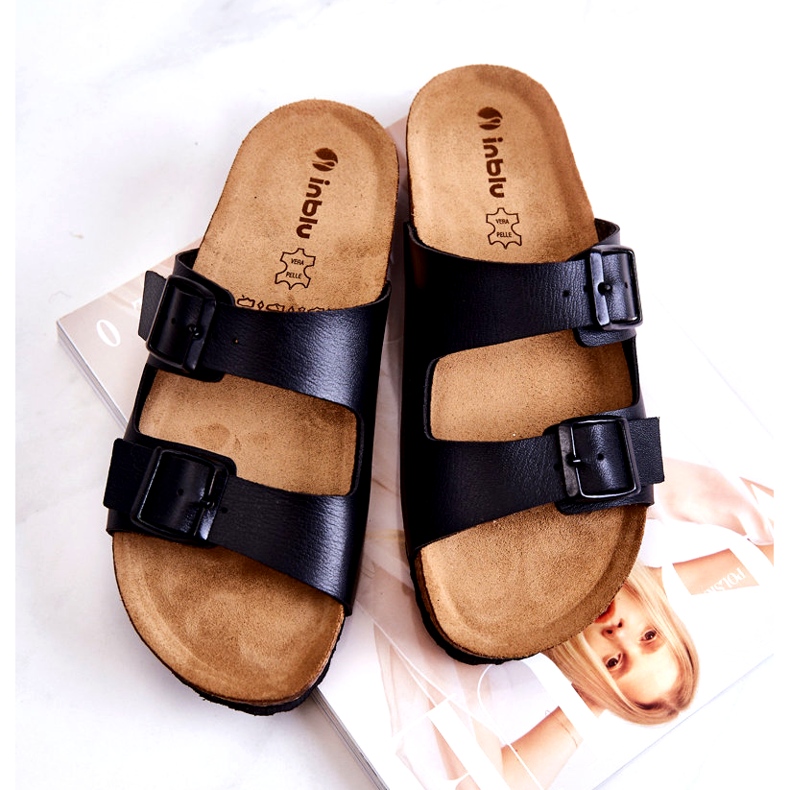 Ciabatte Donna Fibbie Inblu NM000028 Nere nero 4