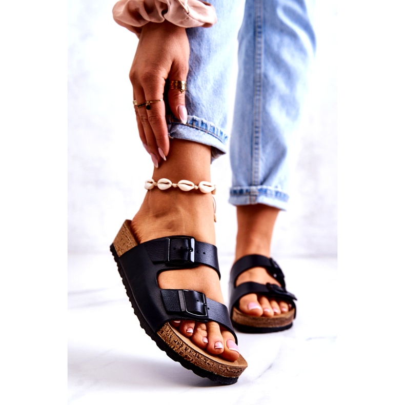 Ciabatte Donna Fibbie Inblu NM000028 Nere nero 1