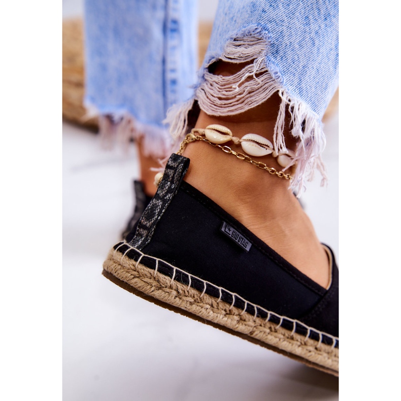 Espadrillas classiche da donna Big Star JJ274952 nere beige nero 4